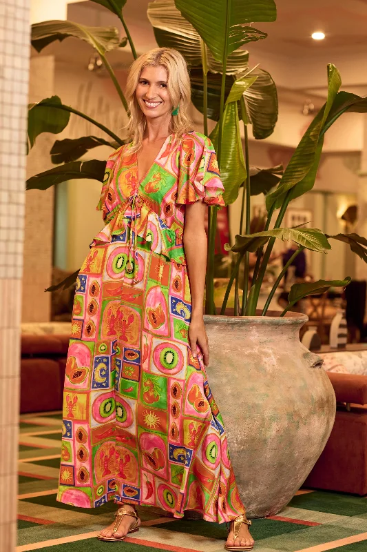 Haven - Portofino Frill Maxi Dress - Spritz Fashionable Open-Back Maxi Dress