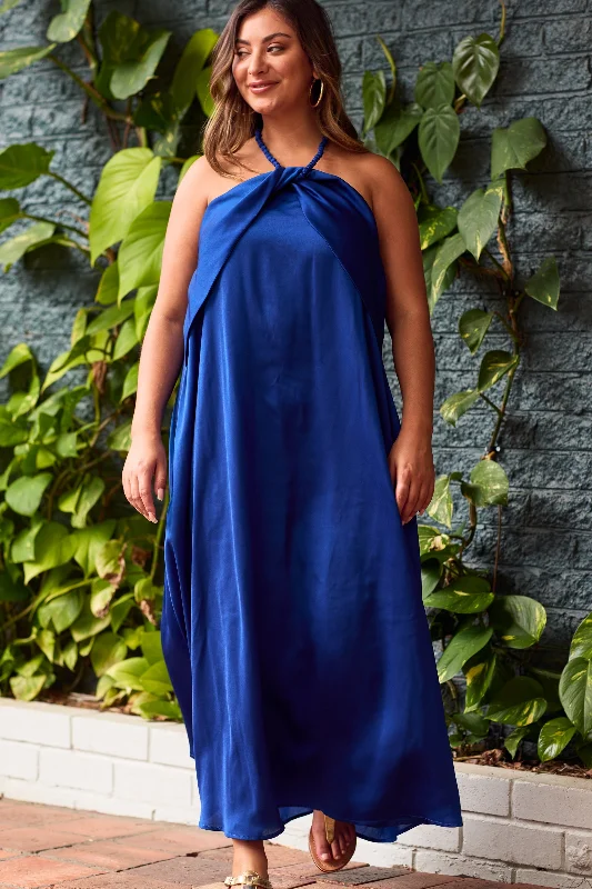 Haven - Portofino Halter Maxi Dress - Lago Elegant Silk Maxi Dress