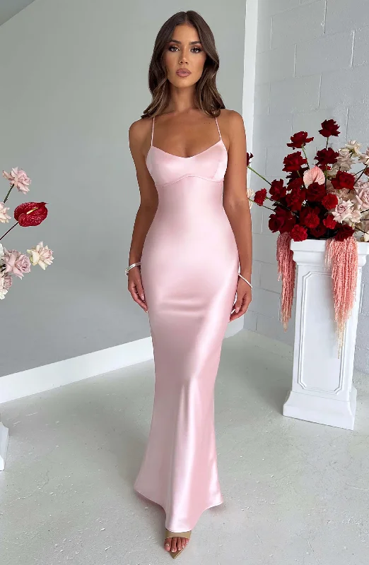 Malika Maxi Dress - Blush Fashionable Button-Down Maxi Dress