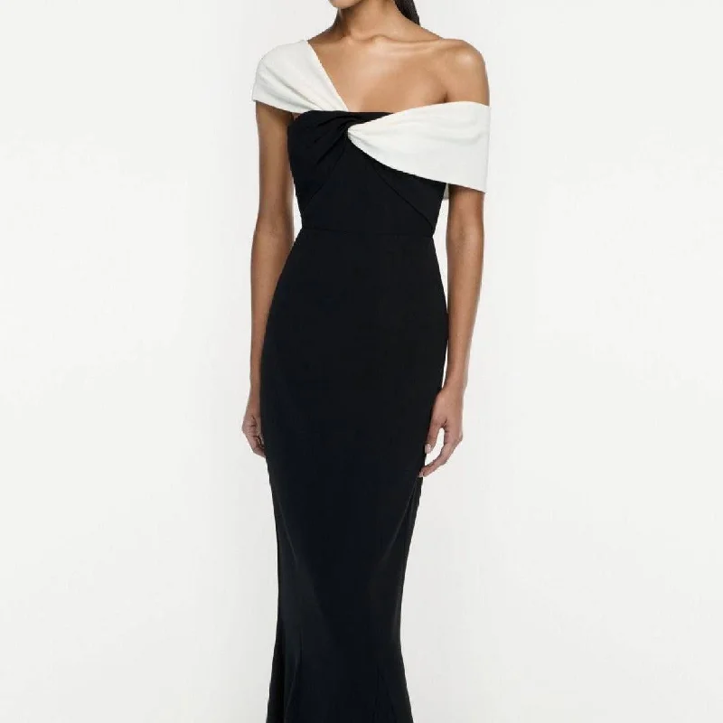 Nichole Twisted-Strap Stretch-Cady Maxi Dress Trendy A-Line Maxi Dress