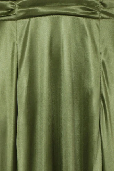 Riri Khaki Gold Choker Plunge Double Slit Maxi Dress Comfortable Casual Maxi Dress
