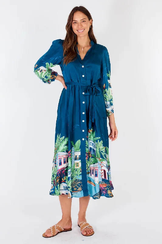 Rubyyaya - Paraty Maxi Dress - Multi Stylish Maxi Dress with Pleats