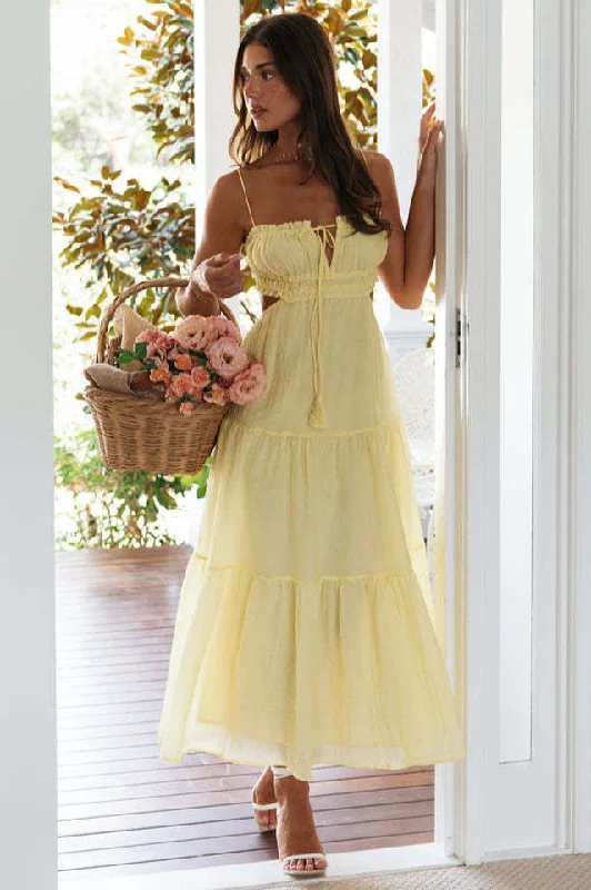Ruched Tie-Up Strappy Maxi Dress Chic Button-Up Maxi Dress