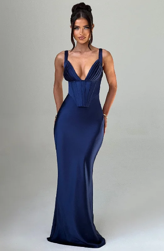 Shae Maxi Dress - Navy Chic Button-Up Maxi Dress
