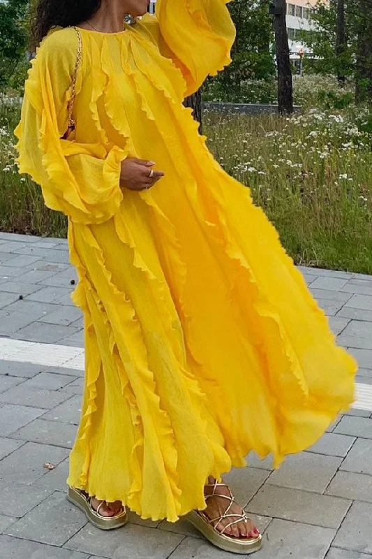 Solid Color Stringy Selvedge Sweet Belted Maxi Dress Elegant Maxi Dress with Belt