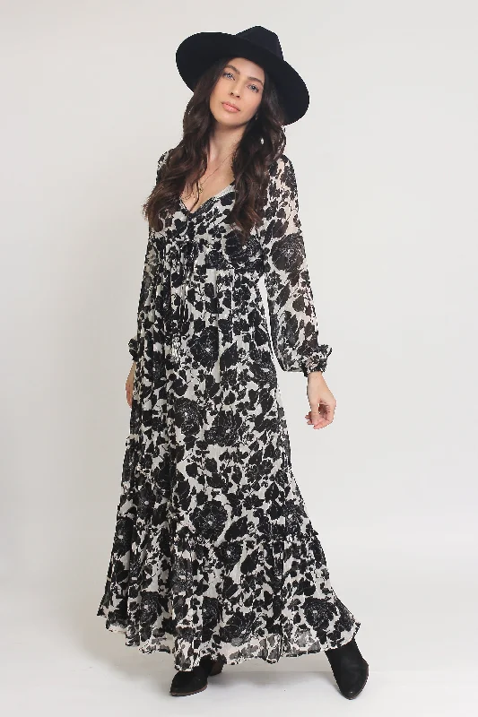 Versailles Morning Maxi Dress Elegant Tiered Maxi Dress