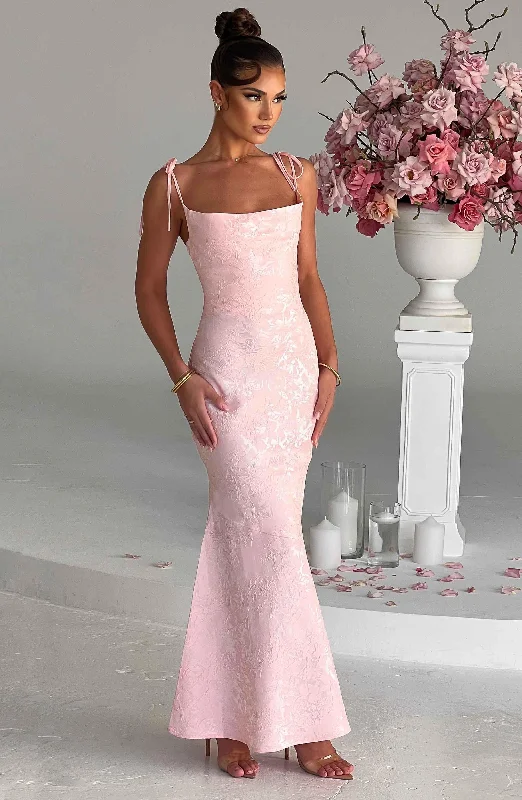 Whitney Maxi Dress - Blush Cozy Wrap Maxi Dress