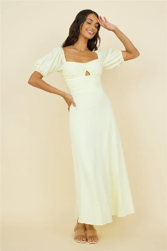 Celebration Of Us Maxi Dress Yellow Stylish V-Neck Maxi Dress
