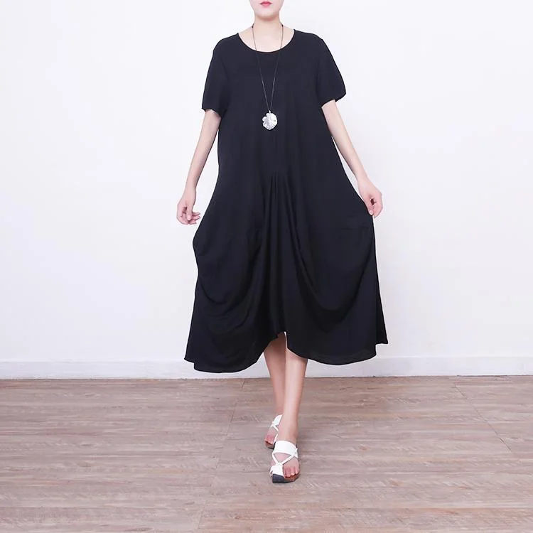 vintage black long linen dress plus size short sleeve linen clothing dresses New asymmetric hem maxi dresses Cozy Maxi Dress with Slit vintage black long linen dress plus size short sleeve linen clothing dresses New asymmetric hem maxi dresses Cozy Maxi Dress with Slit