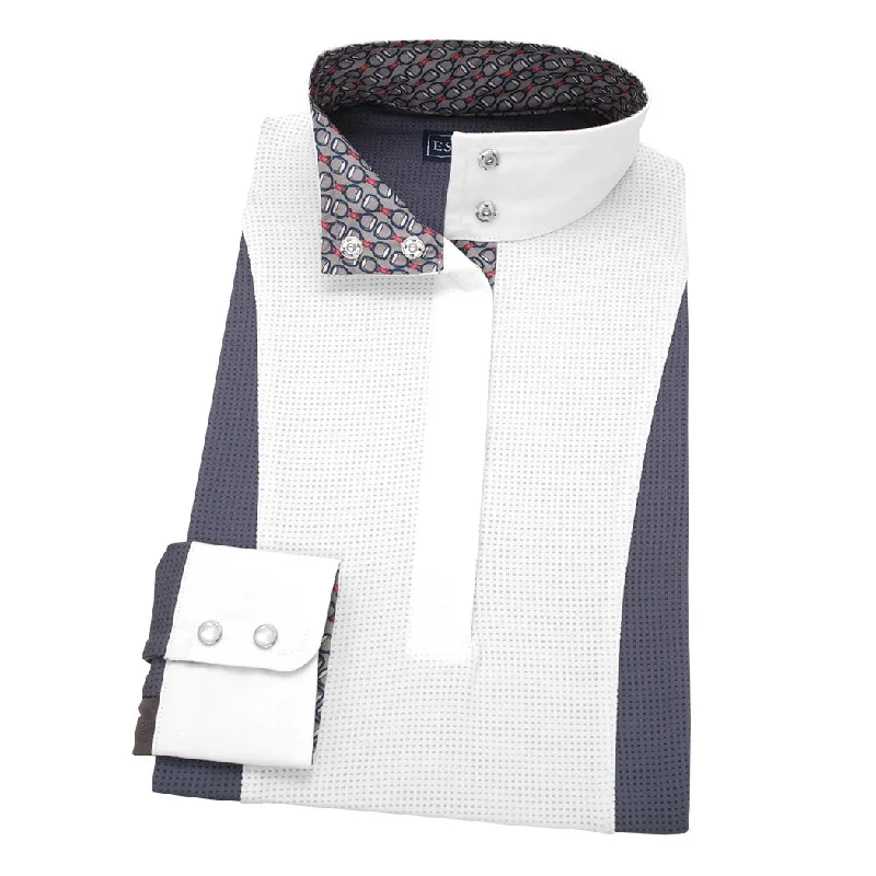 Essex Classics Ladies Dark Grey Luna Performance Stirrups Show Shirt Mesh Canvas Denim