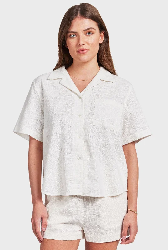 Jose Short Sleeve Shirt Houndstooth Herringbone Solid
