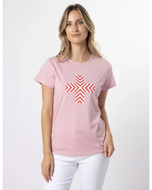 Stella + Gemma T-Shirt - Blush Red Chevron Cross Houndstooth Herringbone Solid