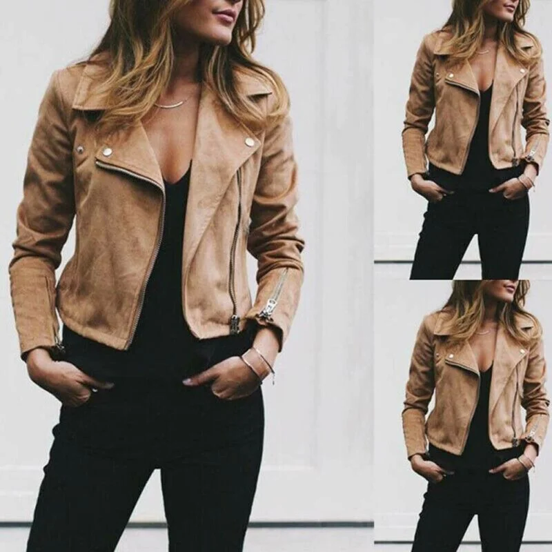 2019 Hot Women's Jacket Flight Coat Zip Up Windbreaker Lady Solid Fashion Biker Loose Tops Outwear Clothes Cotton Fabric Linen Fabric Terry Fabric 2019 Hot Women's Jacket Flight Coat Zip Up Windbreaker Lady Solid Fashion Biker Loose Tops Outwear Clothes Cotton Fabric Linen Fabric Terry Fabric