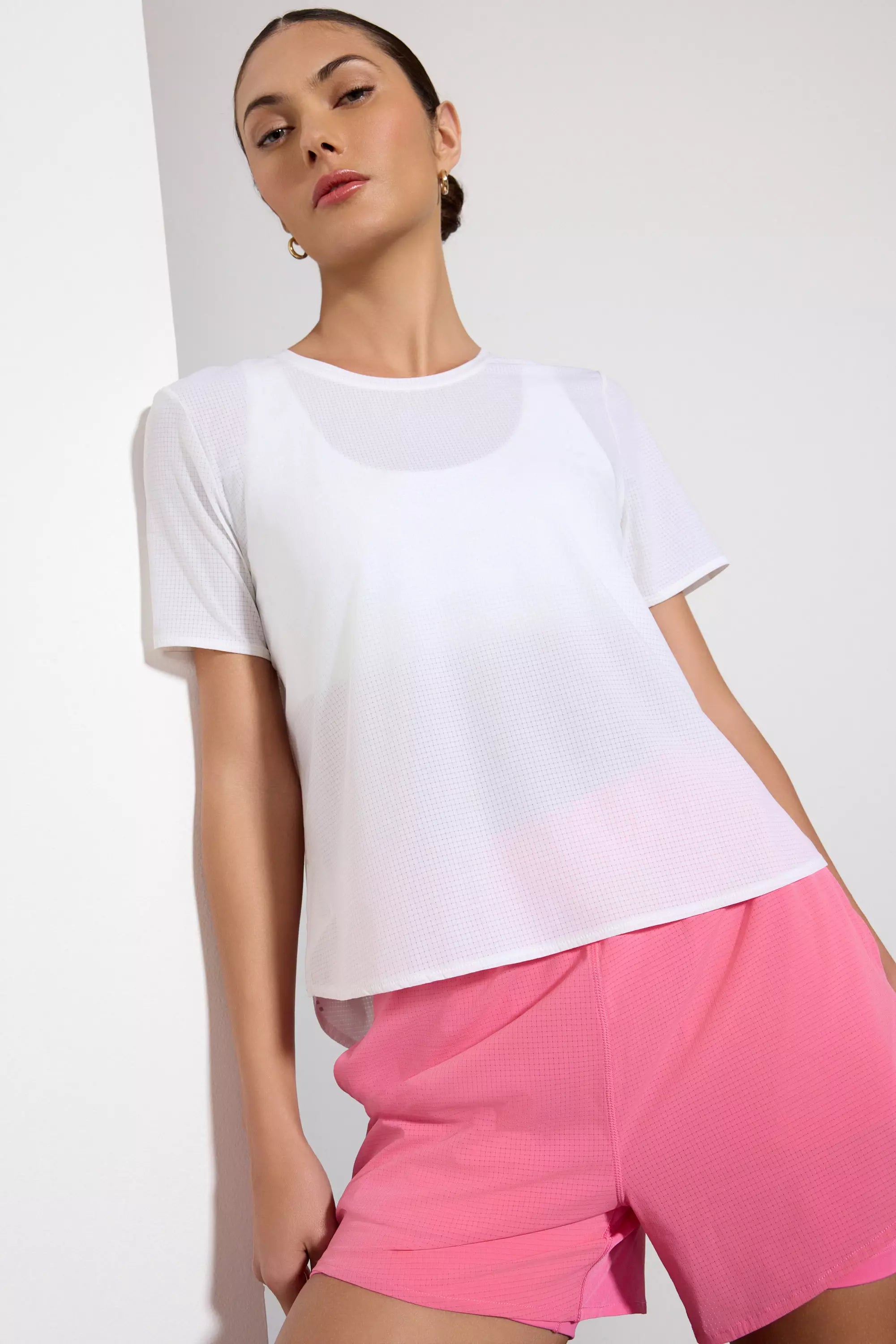 Aerate Tee - White Zippered Front Buttoned Front Snap Front