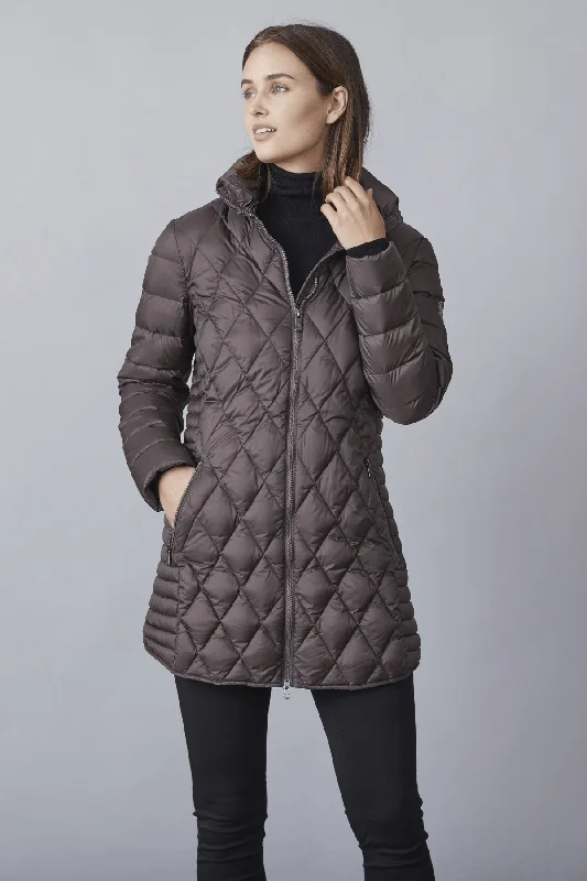 KAROLINE Lightweight Down Jacket with Detachable Hood 26410 Faux Fur Fabric Real Fur Fabric Shearling Fabric KAROLINE Lightweight Down Jacket with Detachable Hood 26410 Faux Fur Fabric Real Fur Fabric Shearling Fabric