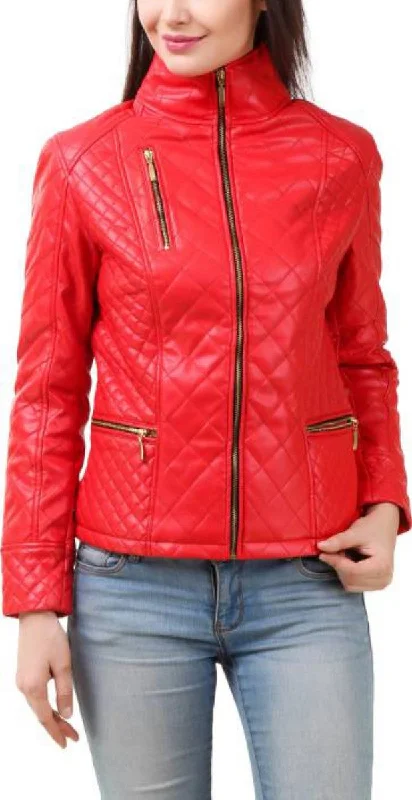 Koza Leathers Women's Real Lambskin Leather Bomber Jacket KW404 One-Shoulder Jacket Off-the-Shoulder Jacket Asymmetrical Jacket Koza Leathers Women's Real Lambskin Leather Bomber Jacket KW404 One-Shoulder Jacket Off-the-Shoulder Jacket Asymmetrical Jacket