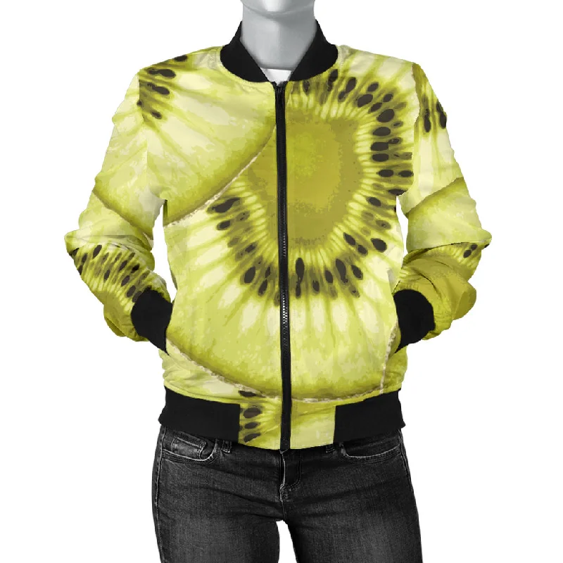 Sliced Kiwi Pattern Women'S Bomber Jacket Chenille Jacket Brocade Jacket Lace Jacket Sliced Kiwi Pattern Women'S Bomber Jacket Chenille Jacket Brocade Jacket Lace Jacket