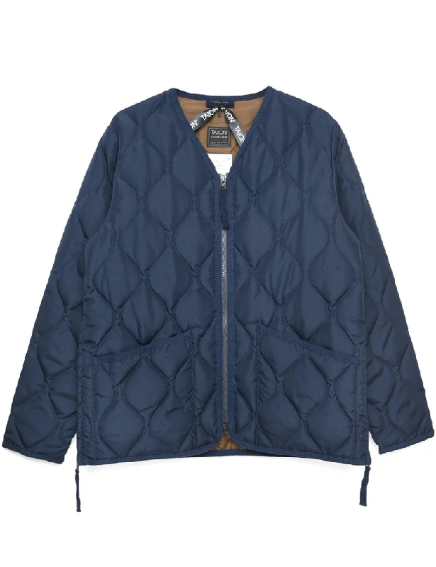 Taion Military Zip V Neck Jacket Navy Oversized Jacket Tailored Jacket Straight Jacket Taion Military Zip V Neck Jacket Navy Oversized Jacket Tailored Jacket Straight Jacket