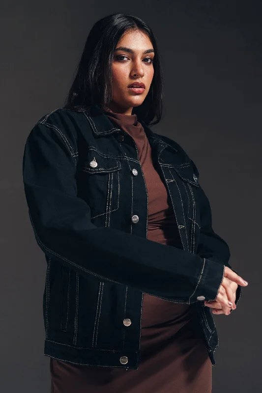 Vanta Black Curve Denim Trucker Jacket Striped Jacket Polka Dot Jacket Floral Jacket Vanta Black Curve Denim Trucker Jacket Striped Jacket Polka Dot Jacket Floral Jacket