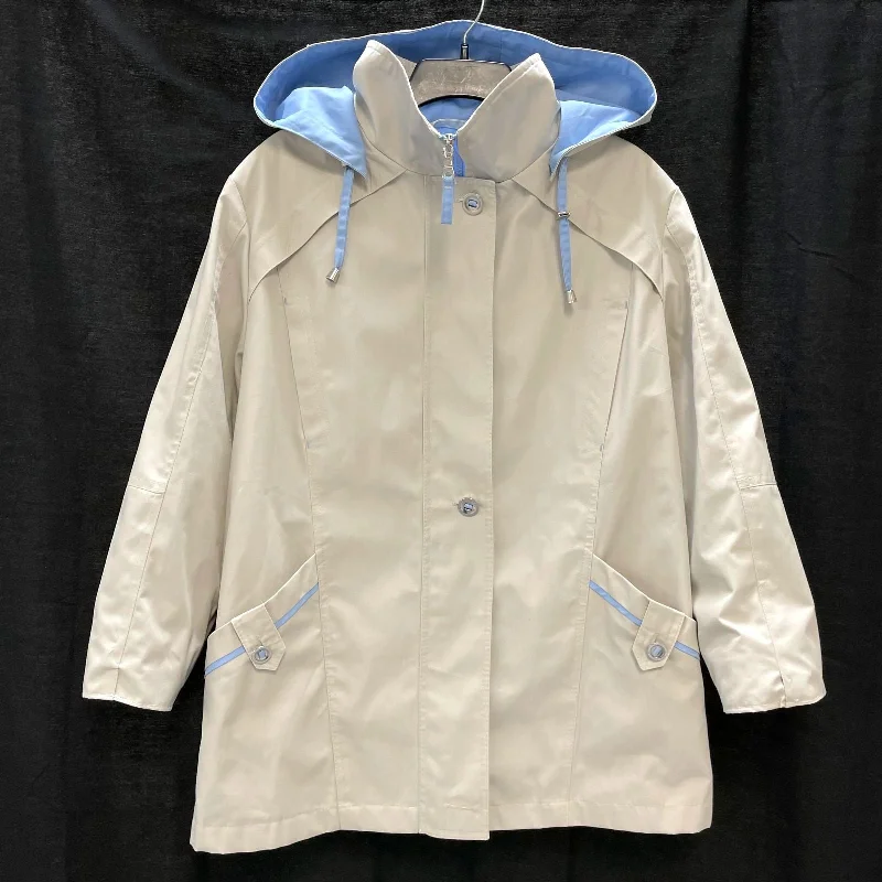 Wmns MACKINTOSH New England Beige & Blue Lightweight Hooded Jacket Sz L Wool Jacket Cashmere Jacket Tweed Jacket Wmns MACKINTOSH New England Beige & Blue Lightweight Hooded Jacket Sz L Wool Jacket Cashmere Jacket Tweed Jacket