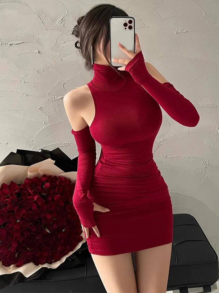 New Women's Mini Dress Sleeveless Pleated Skinny Dress High Neck Lace Up Autumn Black Tight Elastic Party Tank Dresses Casual Button-Up Mini Dress New Women's Mini Dress Sleeveless Pleated Skinny Dress High Neck Lace Up Autumn Black Tight Elastic Party Tank Dresses Casual Button-Up Mini Dress