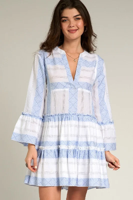 En Creme Women's Dresses Tiered Mini Dress Fashionable Mini Dress with Frills