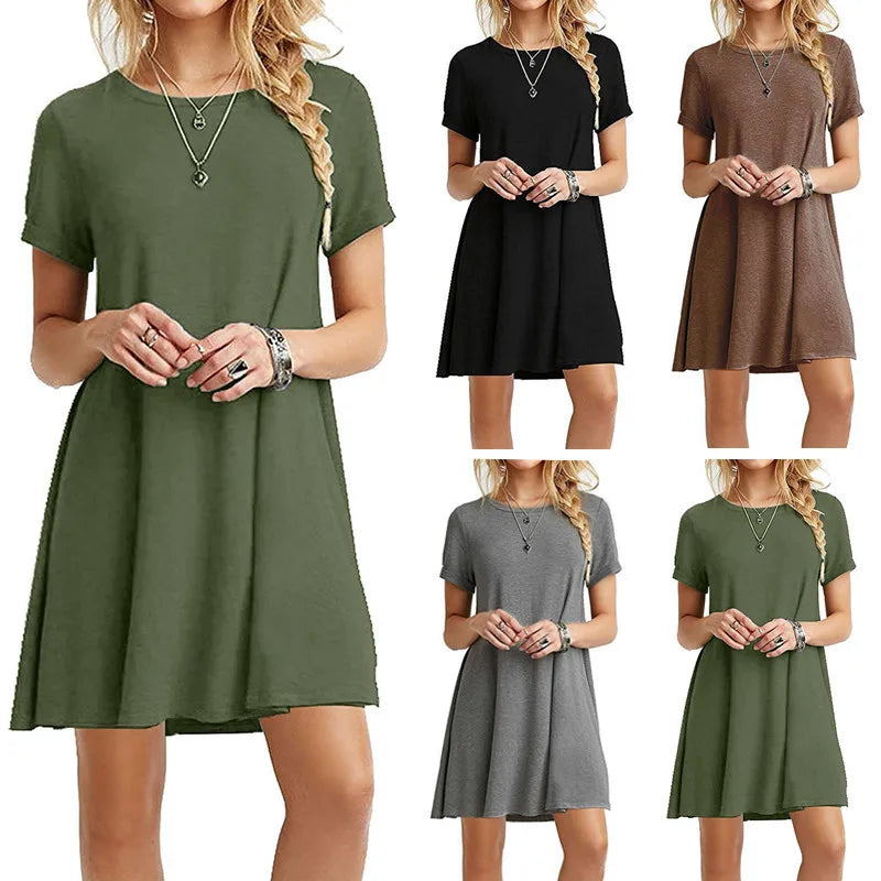 Women Casual Short Sleeve T Shirt Dress Vintage O Neck Print Loose Mini Dress Elegant Simple Mini Dress Streetwear Sundress Elegant Mini Dress with Ruffles Women Casual Short Sleeve T Shirt Dress Vintage O Neck Print Loose Mini Dress Elegant Simple Mini Dress Streetwear Sundress Elegant Mini Dress with Ruffles