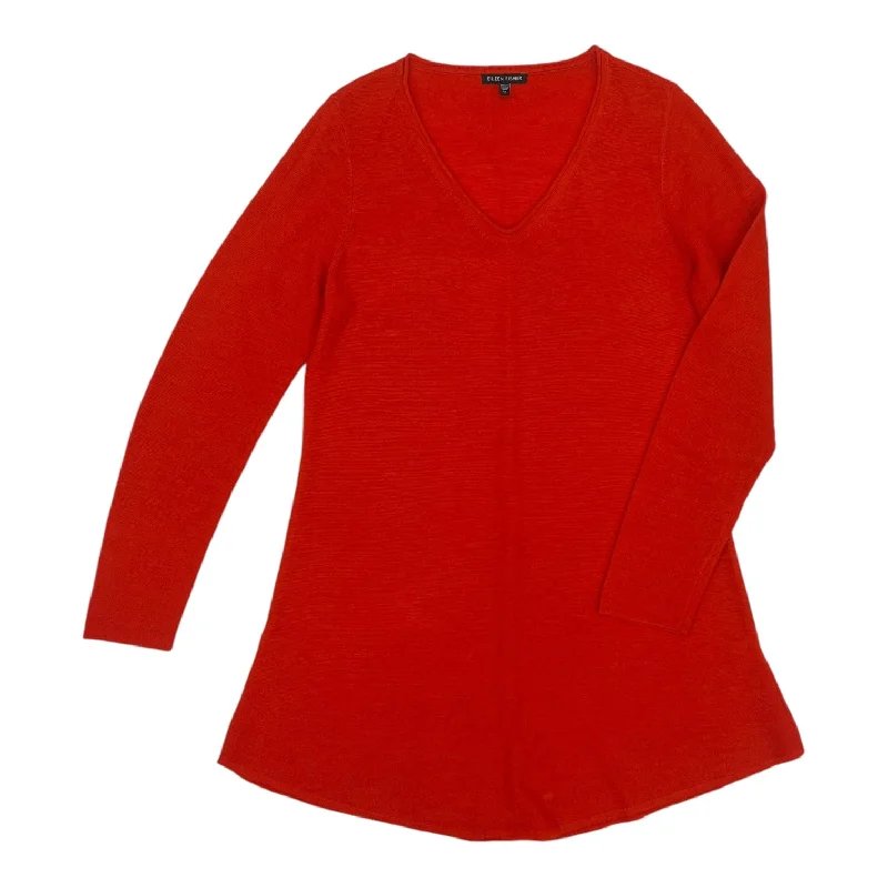 Dress Sweater By Eileen Fisher In Orange, Size:M