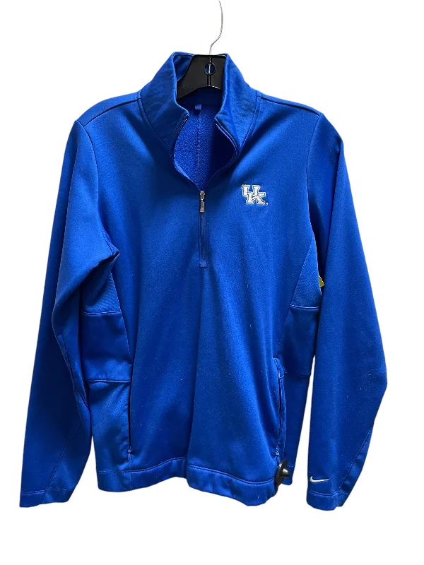 Athletic Jacket By Nike Apparel In Blue, Size: M Appliqued Jacket Beaded Jacket Sequined Jacket