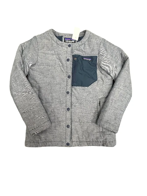 Jacket Puffer & Quilted By Patagonia In Navy, Size: S Embroidered Jacket Appliqued Jacket Beaded Jacket