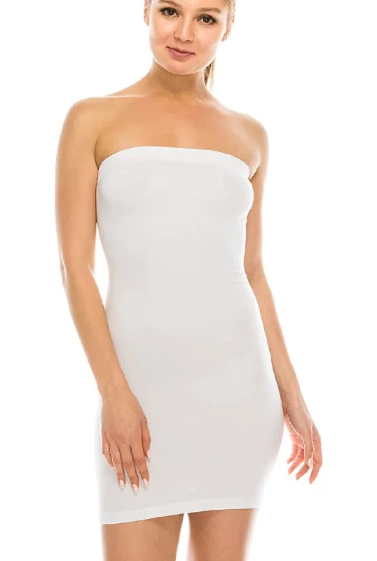 SLIP TUBE MINI DRESS Fashionable Mini Dress with Pockets