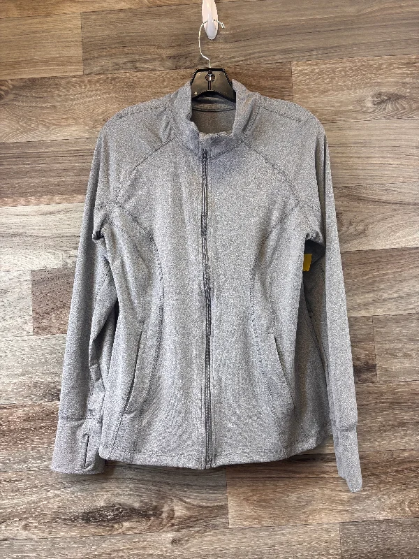 Athletic Jacket By 90 Degrees By Reflex In Grey, Size: Xl Hoodie Zip-Up Jacket Button-Up Jacket