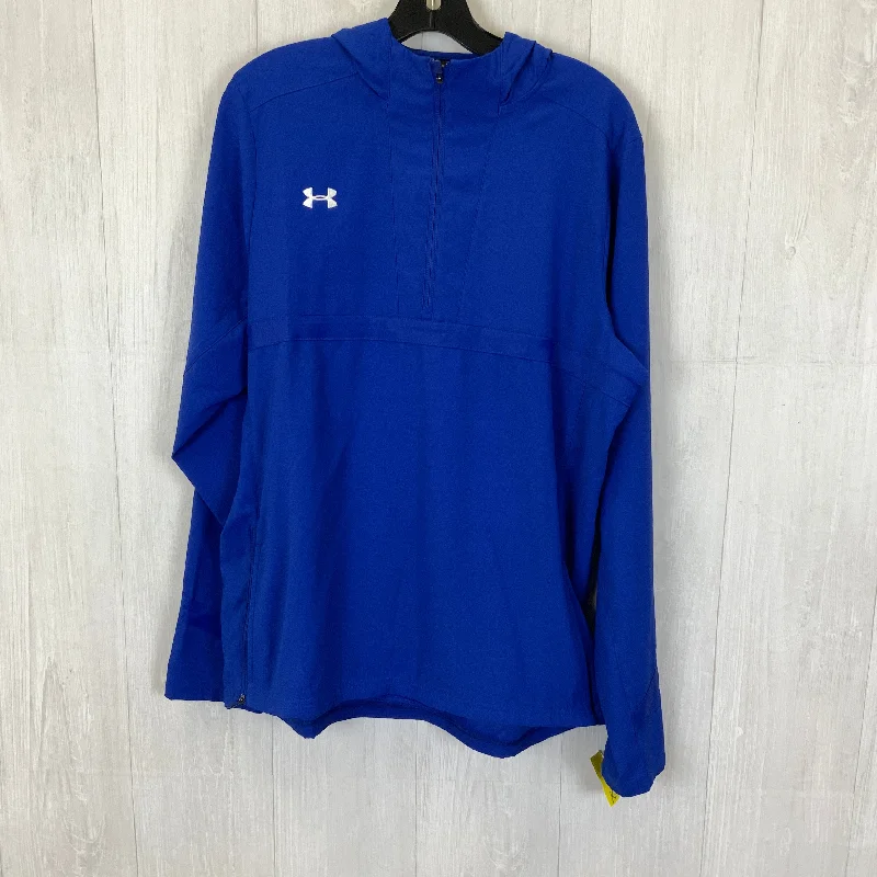 Athletic Jacket By Under Armour In Blue, Size: L Fleece Fabric Down Fabric Feather Fabric
