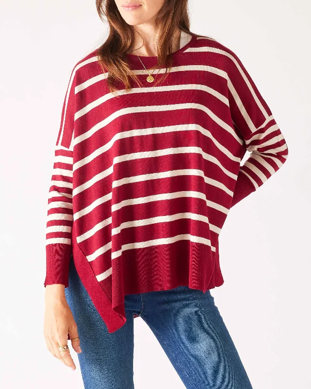 Burgundy/Sand Stripes