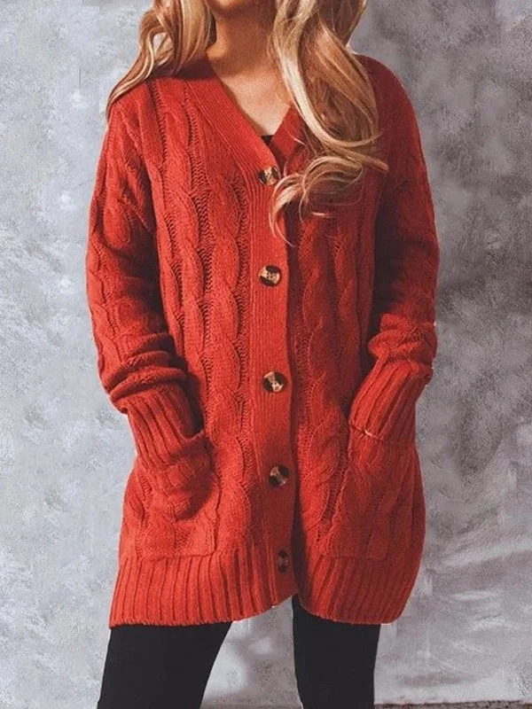 Womens Sweater Cardigans Single Breasted Pockets Knitted Cardigan Houndstooth Herringbone Solid Womens Sweater Cardigans Single Breasted Pockets Knitted Cardigan Houndstooth Herringbone Solid