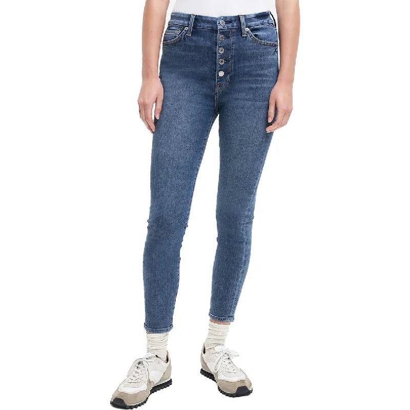 7 For All Mankind Womens Aubrey Super High Waist Medium Wash Skinny Jeans Comfortable Faded High-Rise Jeans 7 For All Mankind Womens Aubrey Super High Waist Medium Wash Skinny Jeans Comfortable Faded High-Rise Jeans