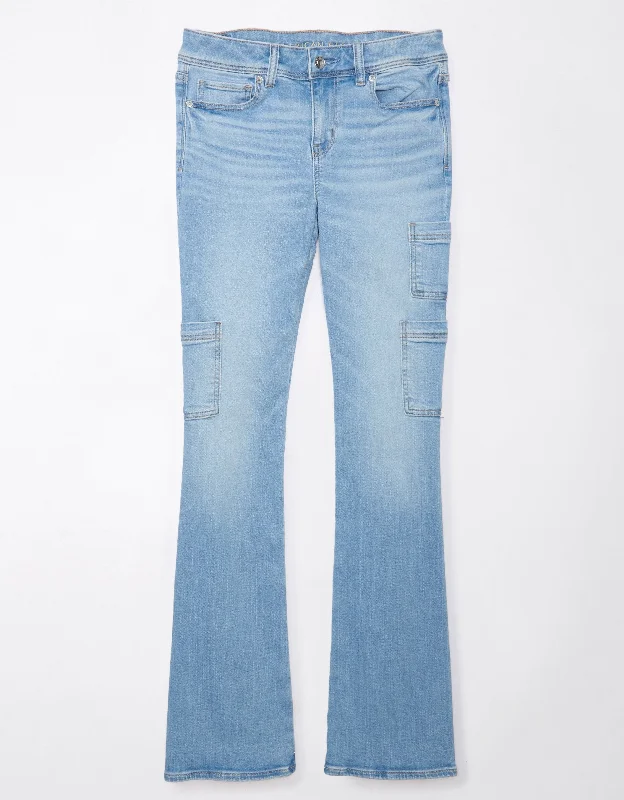 AE Stretch Low-Rise Kick Bootcut Jean Cozy Relaxed Fit Denim Jeans
