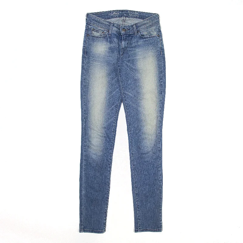 LEVI'S Demi Curve Jeans Blue Denim Slim Skinny Stone Wash Womens W23 L30 Cozy Wide-Legged Jeans