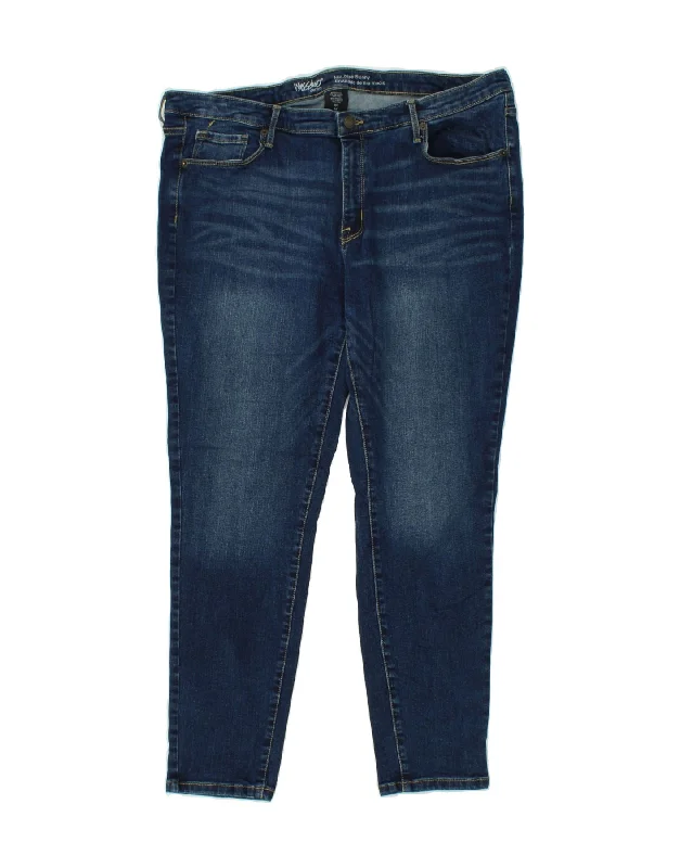 MOSSIMO Womens Mid Rise Skinny Jeans US 18 2XL W40 L28 Navy Blue Cotton Comfortable Straight-Legged Denim MOSSIMO Womens Mid Rise Skinny Jeans US 18 2XL W40 L28 Navy Blue Cotton Comfortable Straight-Legged Denim