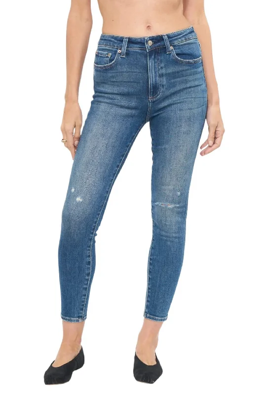 Women's Aline Jeans In Plaza Distressed Stylish High-Waist Skinny Denim