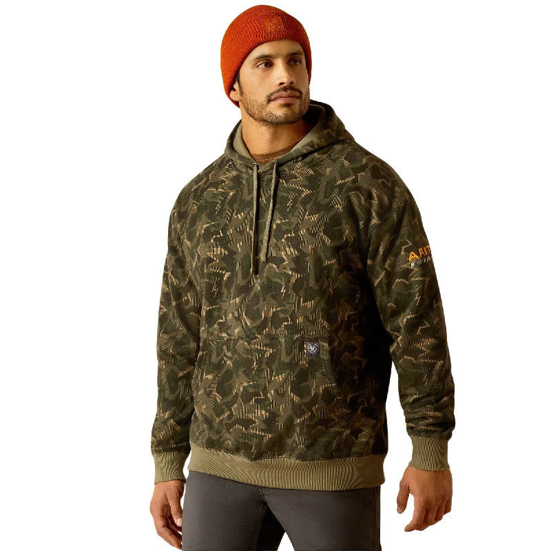 Ariat Men's Rebar Workman Shard Deep Lichen Camo Hoodie 10052502 Hoodie with Pattern Geometric Abstract Ariat Men's Rebar Workman Shard Deep Lichen Camo Hoodie 10052502 Hoodie with Pattern Geometric Abstract