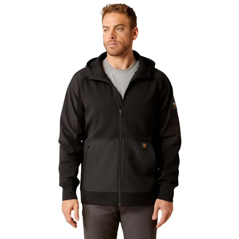 Ariat Men's Rebar WorkTek Reinforced Full Zip Black Hoodie 10046405 Hoodie with Applique Textured Unique Ariat Men's Rebar WorkTek Reinforced Full Zip Black Hoodie 10046405 Hoodie with Applique Textured Unique