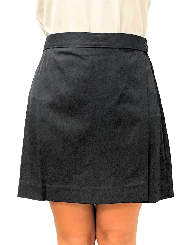 Black Performance Flap Skort casual skirt length