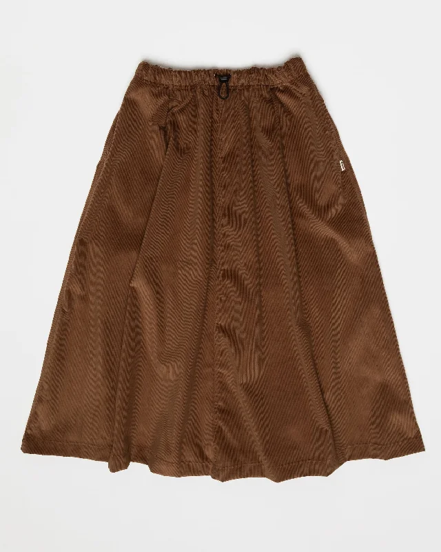 Ayla A-Line Skirt - Tan Brown linen skirt relaxed