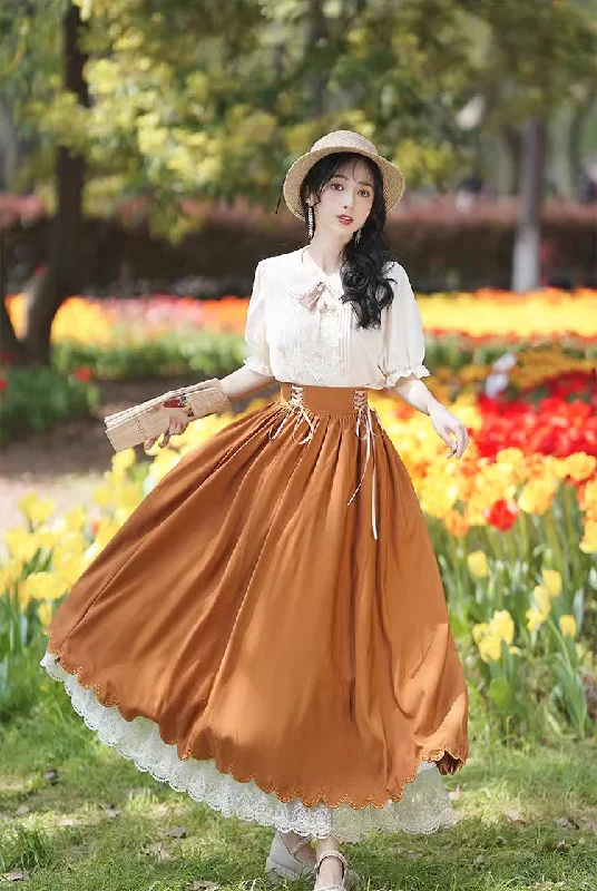 Evergarden Short Sleeve Blouse & Skirt Set (7 Colors) mini skirt trendy