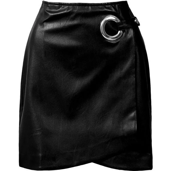 GROMMET DETAIL WRAP MINI SKIRT velvet skirt rich