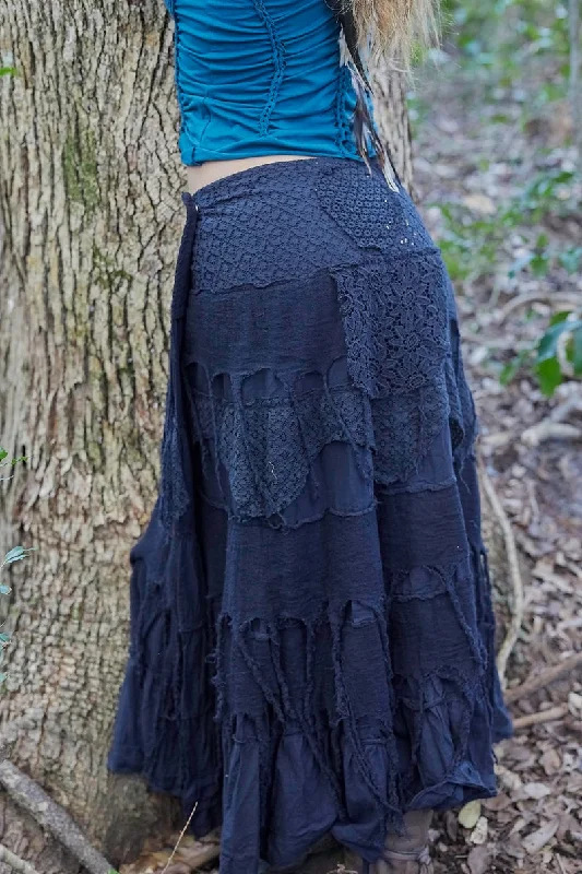 GYPSY QUEEN SKIRT BLACK high slit skirt