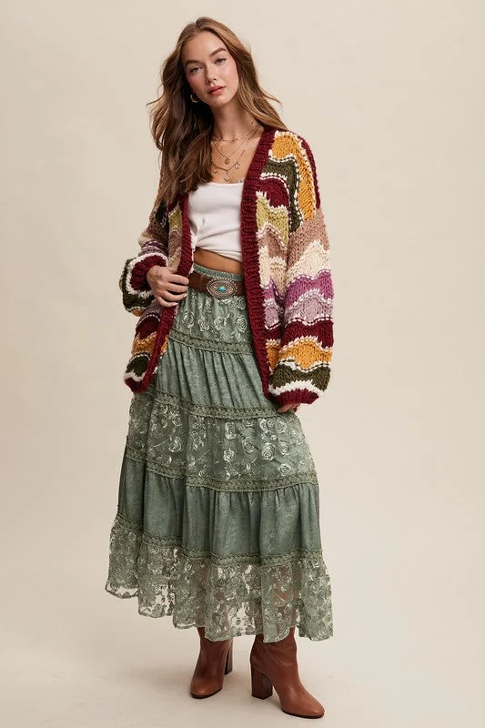 Jennie Floral Lace Tiered Maxi Skirt lace skirt romantic