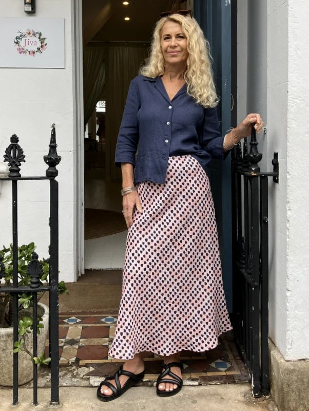 Jiva Midi Linen Prudence Skirt- Polka Dots tulle skirt dreamy