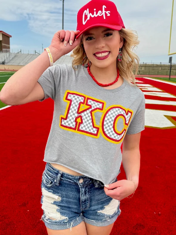 Texas True Threads KC Checkered Print Tee & Sweatshirt Hoodie with Pocket Utility Practical Texas True Threads KC Checkered Print Tee & Sweatshirt Hoodie with Pocket Utility Practical